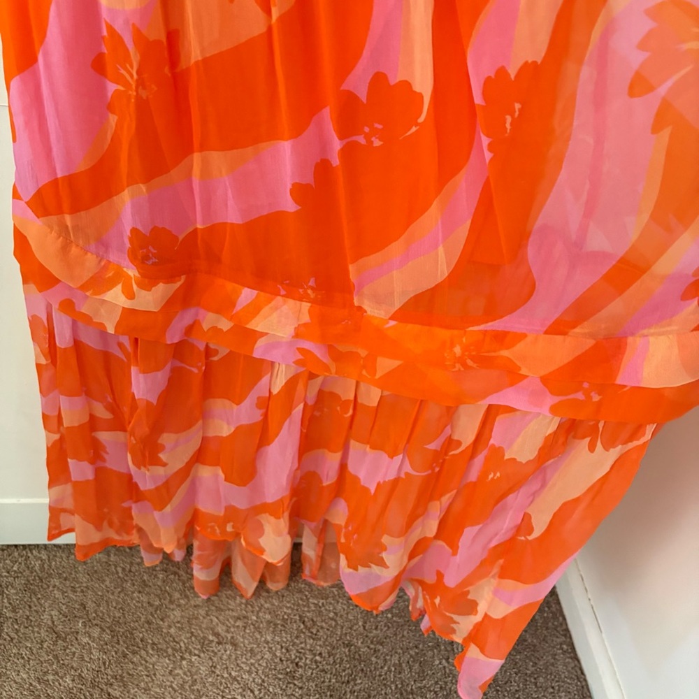 Ramy Brook Bernadette Midi Strapless Dress in Zinnia Combo. Size 10. - Picture 9 of 16